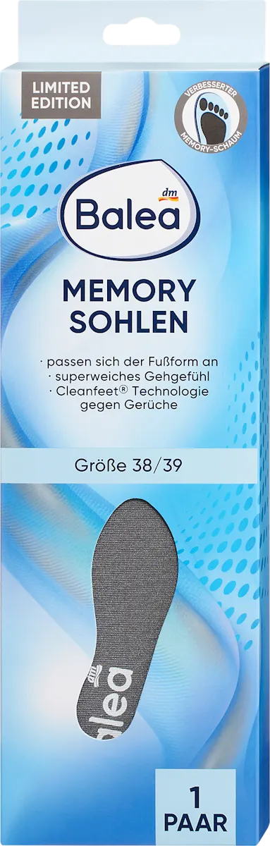Memorijski ulošci za cipele - sivi, veličina:..., 2 kom
