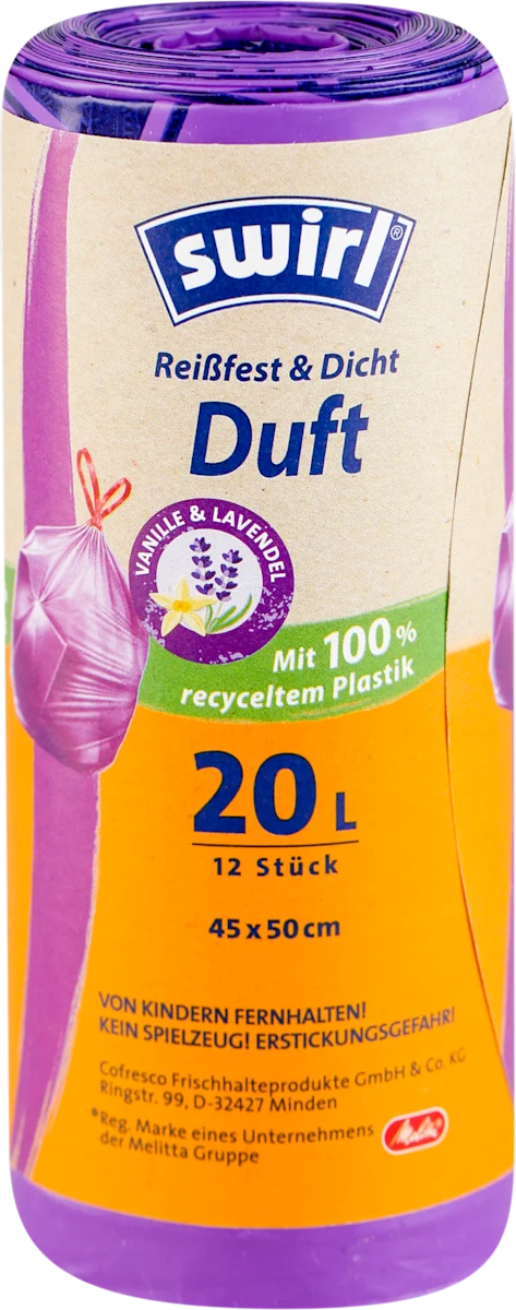 Mirisne kese za smeće, lavanda i vanila, 20l, 12 kom