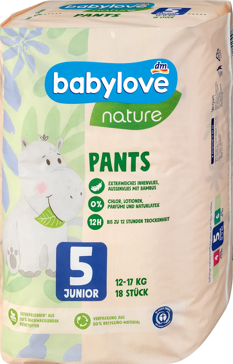 nature pelene gaćice JUNIOR, veličina 5 (12-17kg), 18 kom