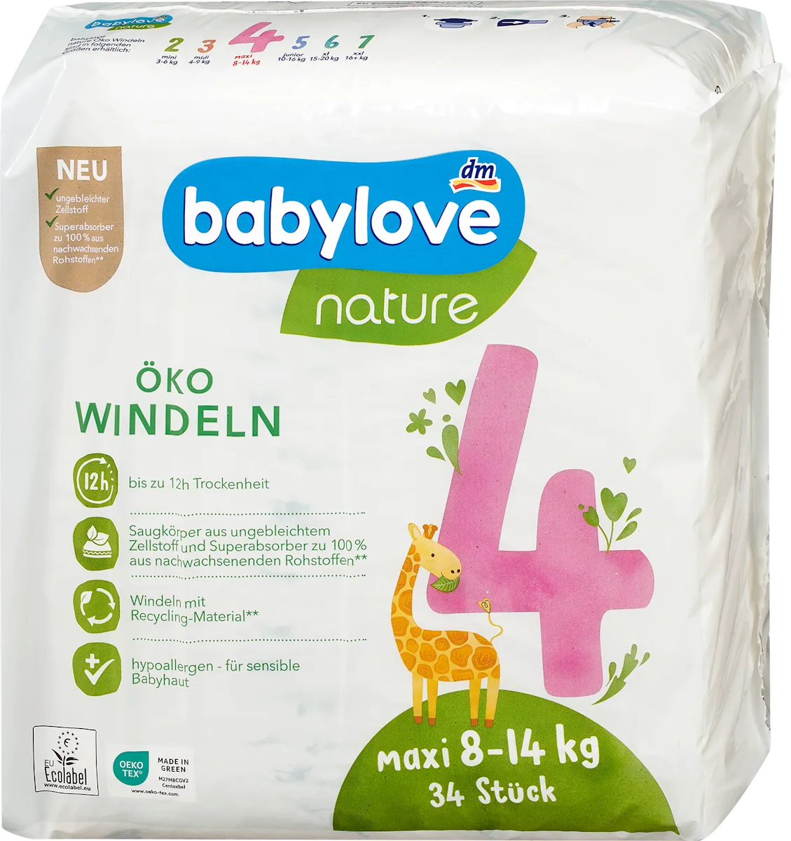 nature pelene, veličina 4 maxi (8-14kg), 34 kom