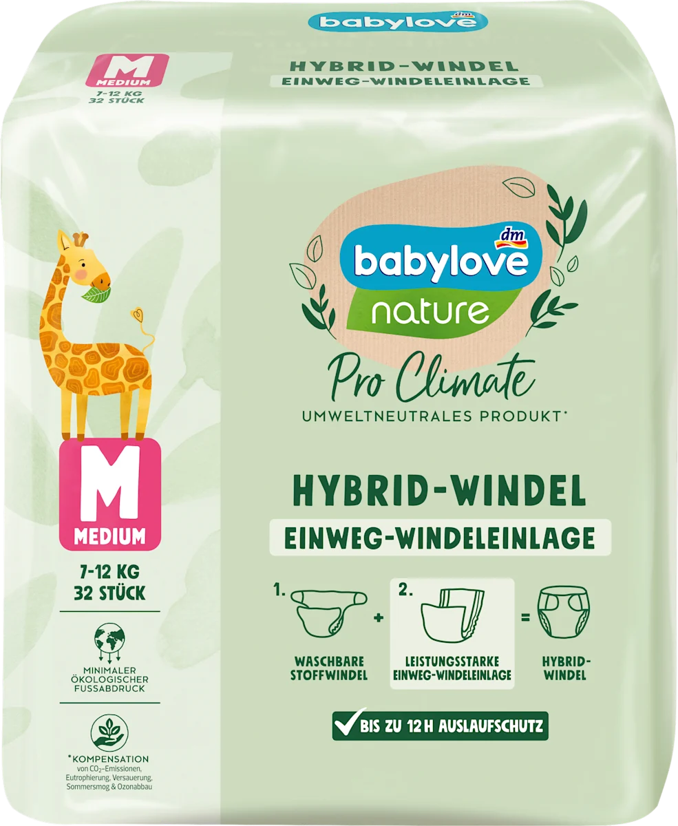 nature Pro Climate HYBRID jednokratni ulošci za platnene pelene, veličina M (7-12kg), 32 kom