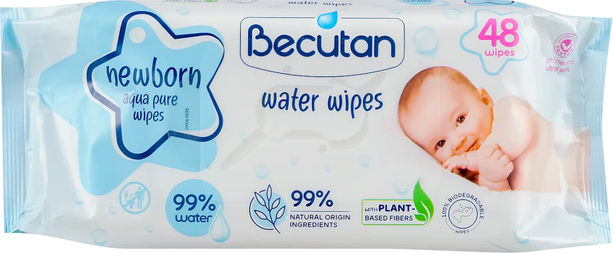 newborn aqua pure vlažne maramice za bebe- 99% voda, 48 kom
