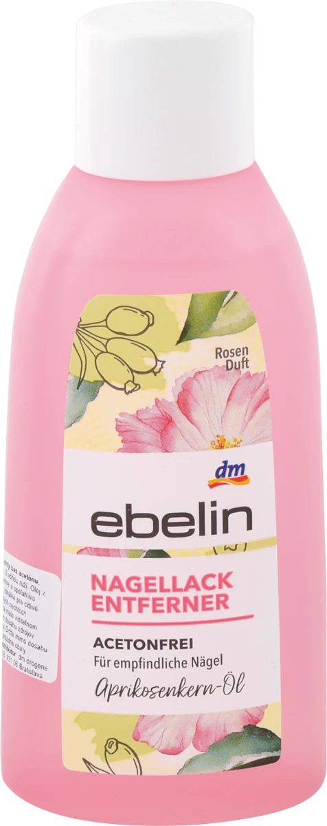 Odstranjivač laka za nokte - miris ruže, bez..., 200 ml