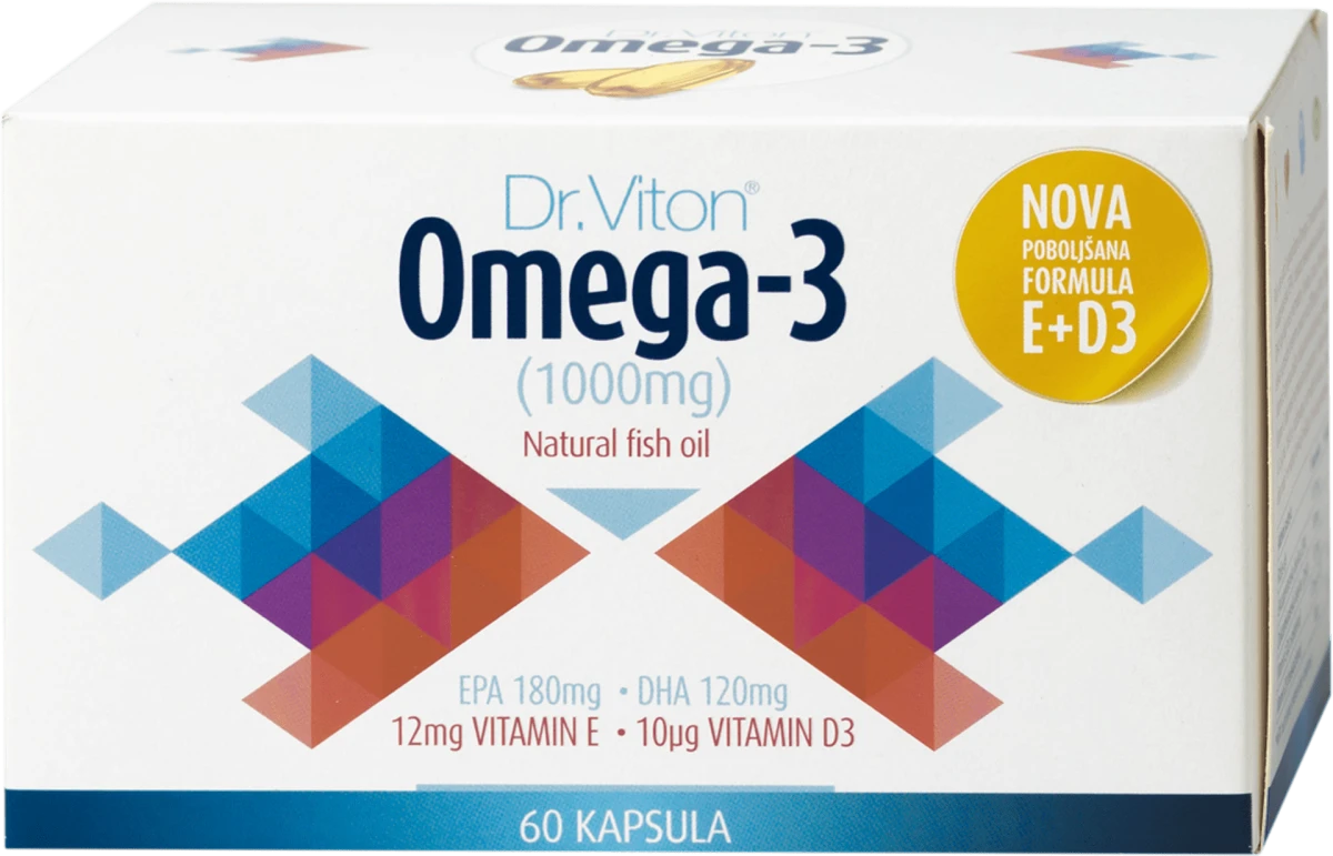 Omega-3 (1000 mg) - prirodno riblje ulje: 12mg..., 60 kom
