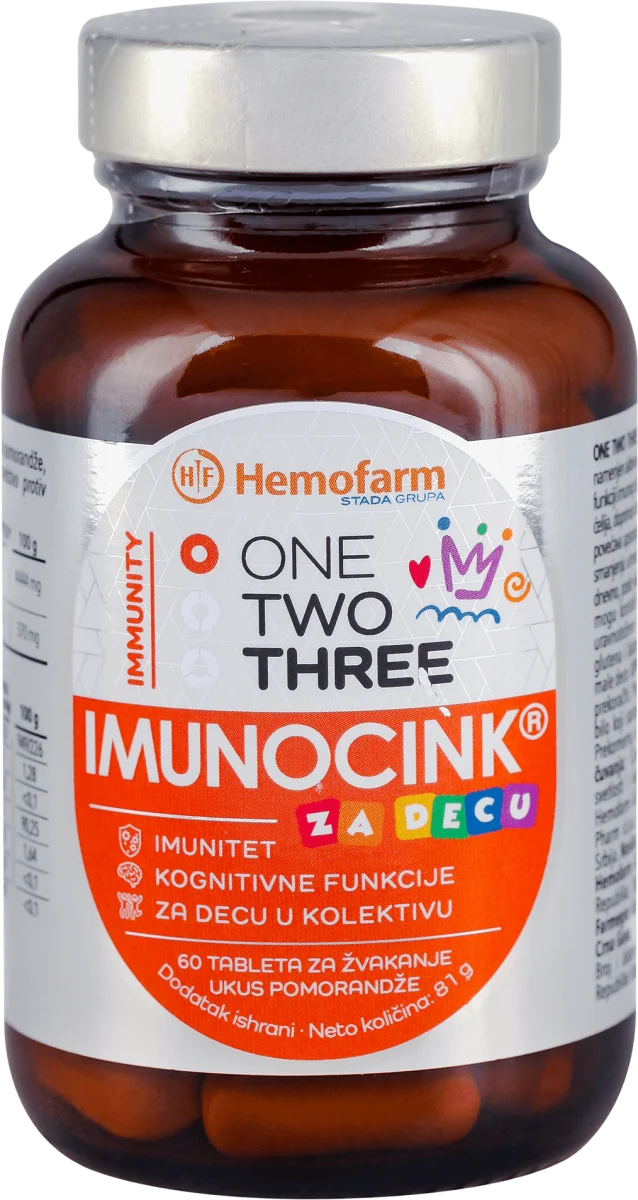 ONE TWO THREE IMUNOCINK®  za decu, sa ukusom..., 60 kom