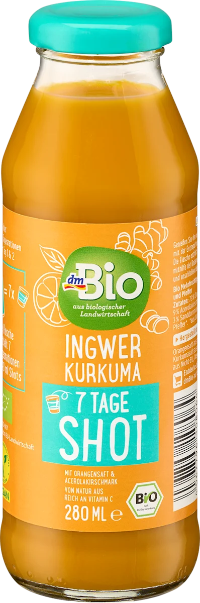 Organski napitak - đumbir i kurkuma sa sokom..., 280 ml