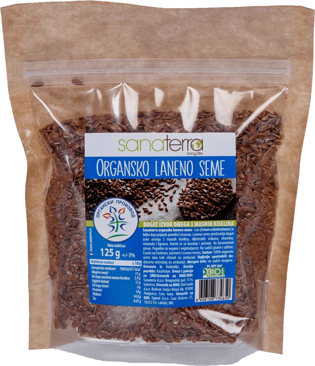 ORGANSKO LANENO SEME, 125 g