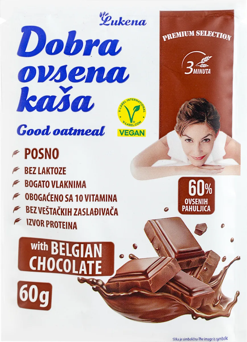Ovsena kaša - belgijska čokolada, 60 g