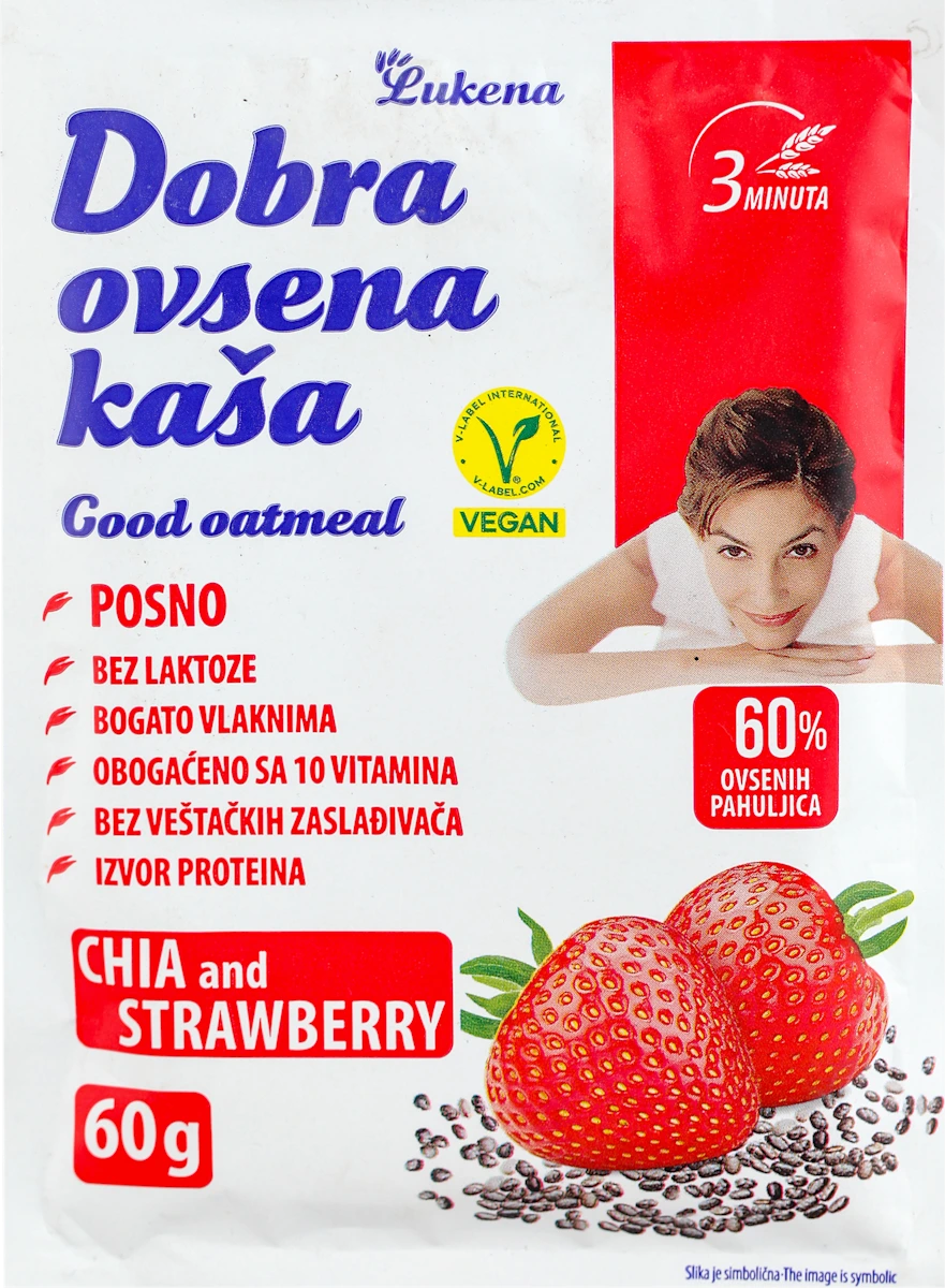 Ovsena kaša - čia semenke i jagoda, 60 g