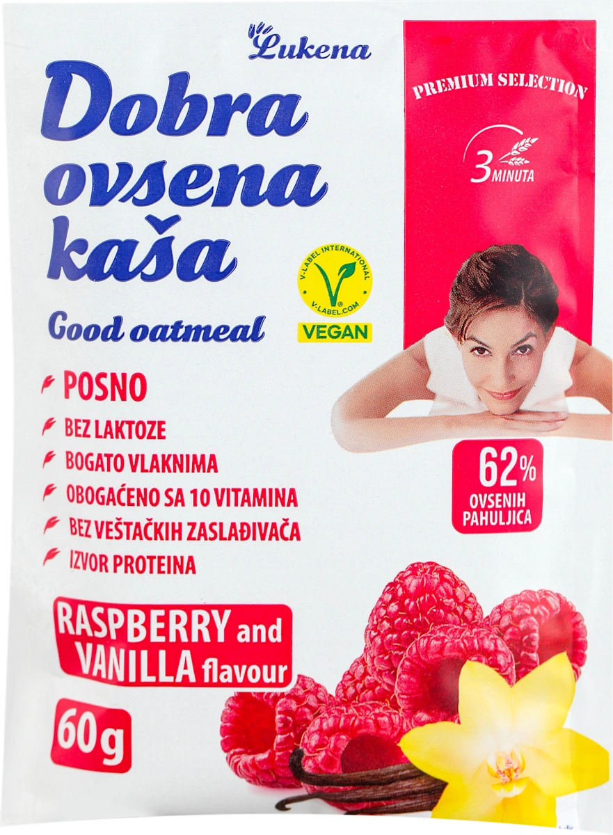 Ovsena kaša - malina i vanila, 60 g