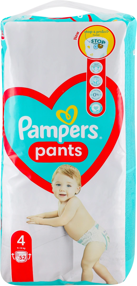 pants, pelene gaćice, veličina 4 (9 – 15 kg), 52 kom