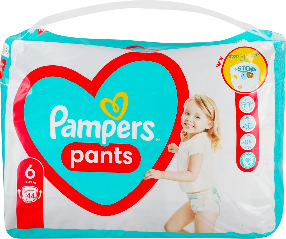 Pants, pelene gaćice, veličina 6  (15+ kg), 44 kom