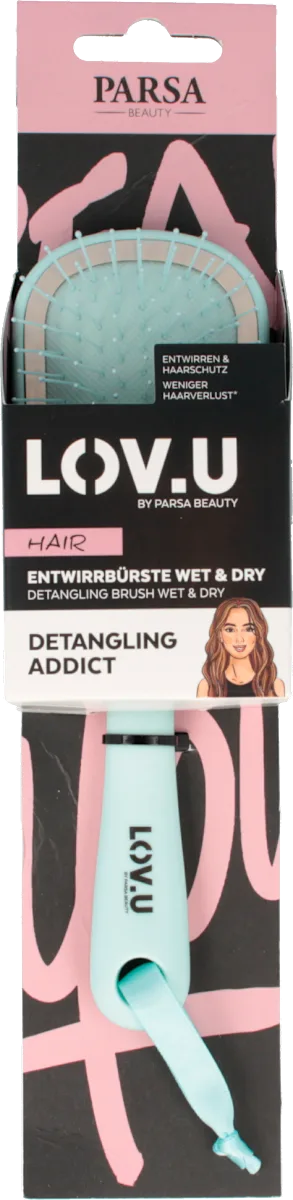 PARSA BEAUTY LOV.U četka za kosu ovalna - mint, 1 kom