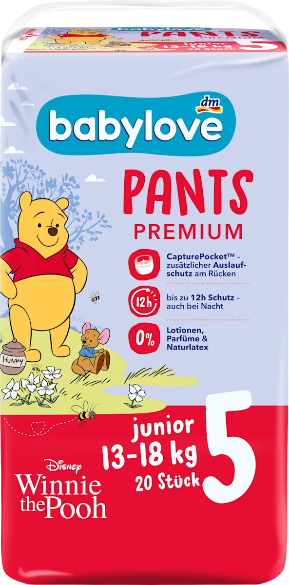 Pelene gaćice Premium, junior, vel. 5, 13 – 18 kg, 20 kom