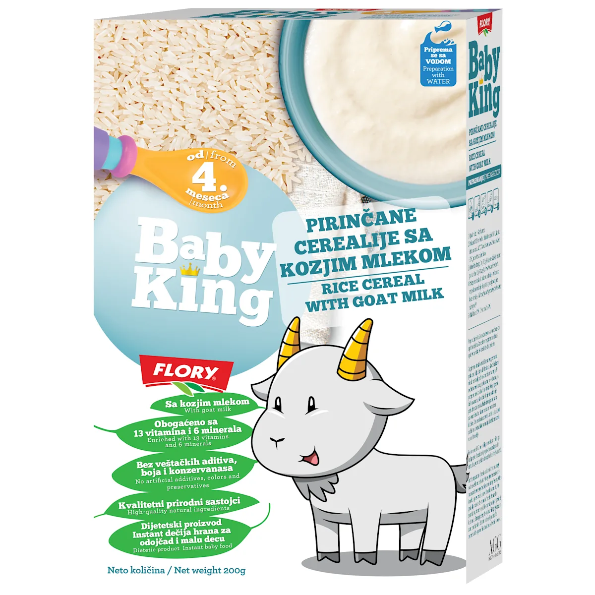 PIRINČANE CEREALIJE SA KOZIJIM MLEKOM, od 4...., 200 g