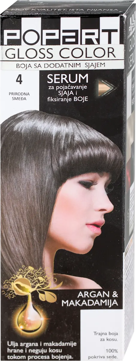 POPART GLOSS COLOR 4 - PRIRODNA SMEĐA  boja za..., 1 kom