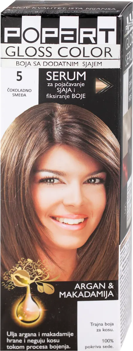 POPART GLOSS COLOR 5 - ČOKOLADNO SMEĐA boja za..., 1 kom