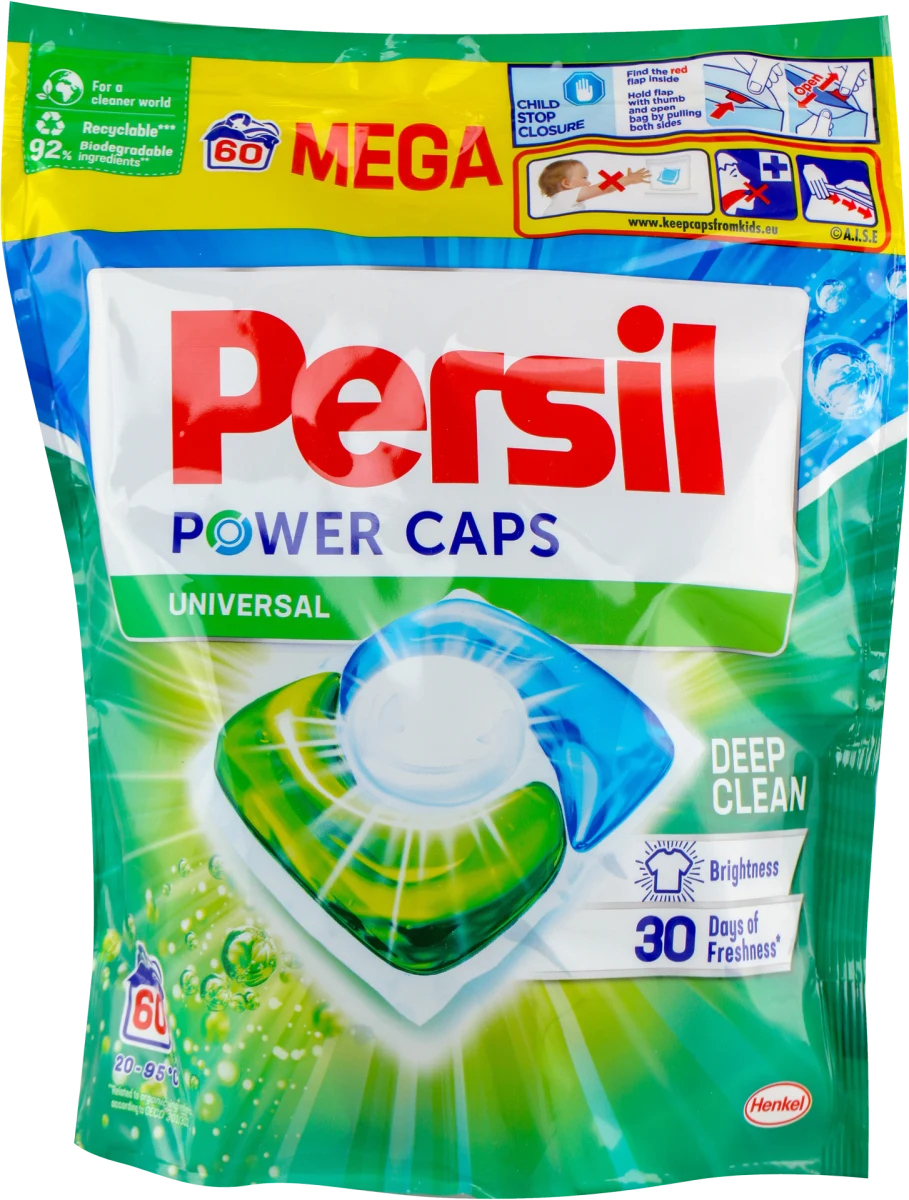 POWER CAPS UNIVERSAL DEEP CLEAN - kapsule za veš, 60 kom