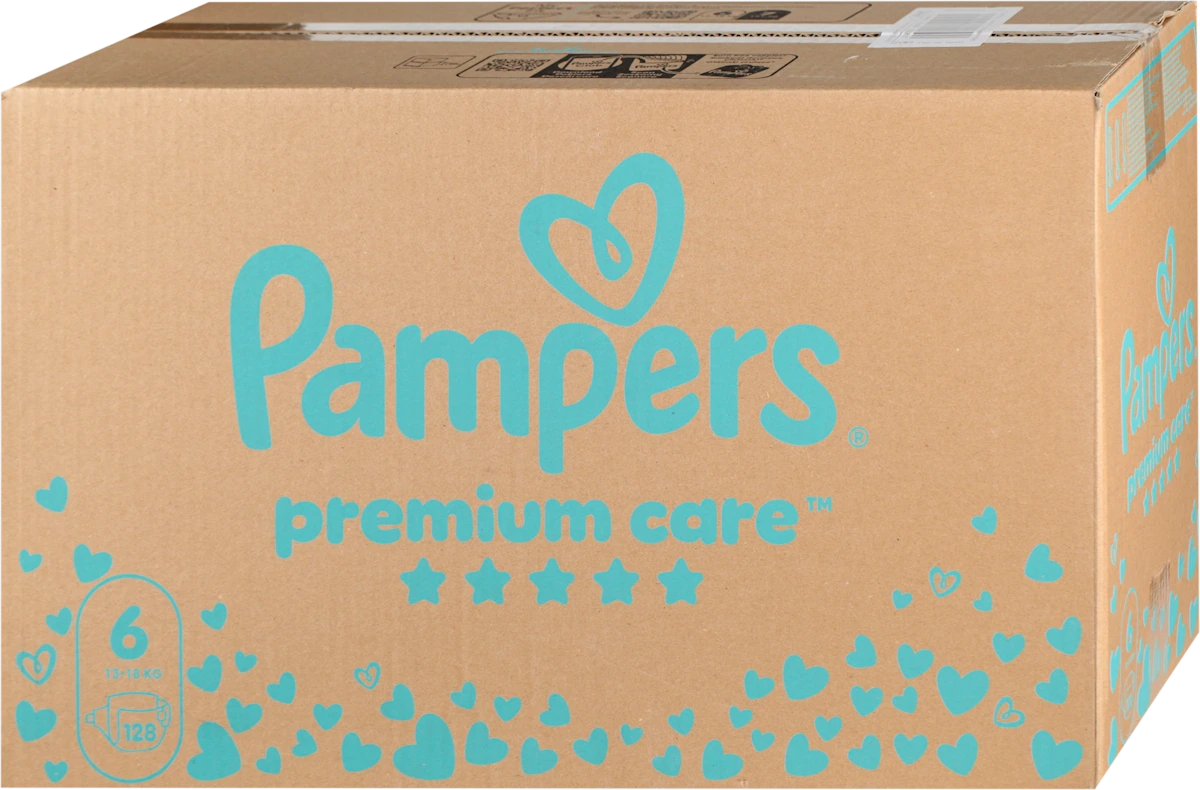 premium care pelene, veličina 6 (13 – 18 kg), 128 kom