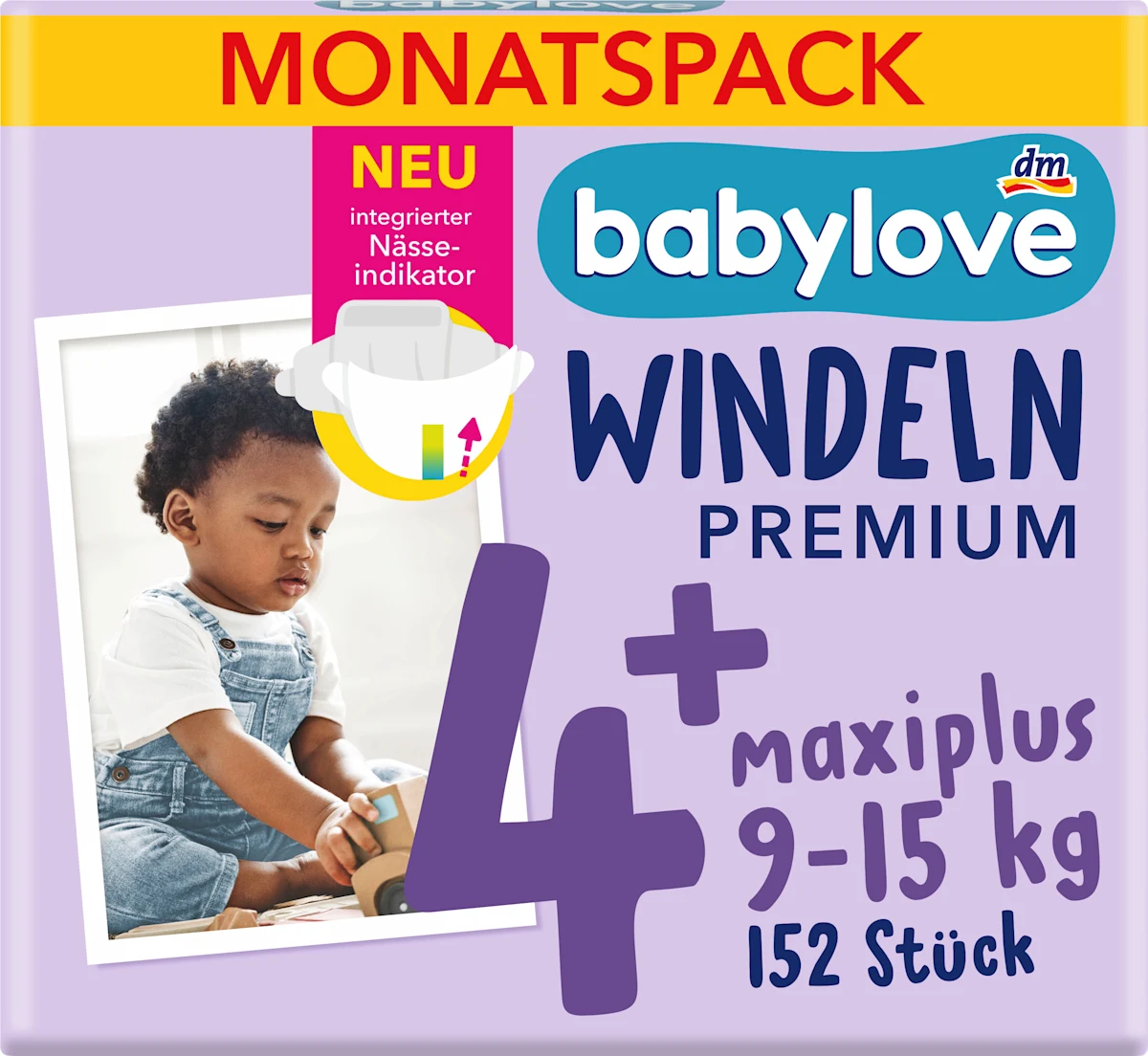 PREMIUM pelene, maxiplus veličina 4+ (9-15 kg) - mesečno pakovanje, 152 kom