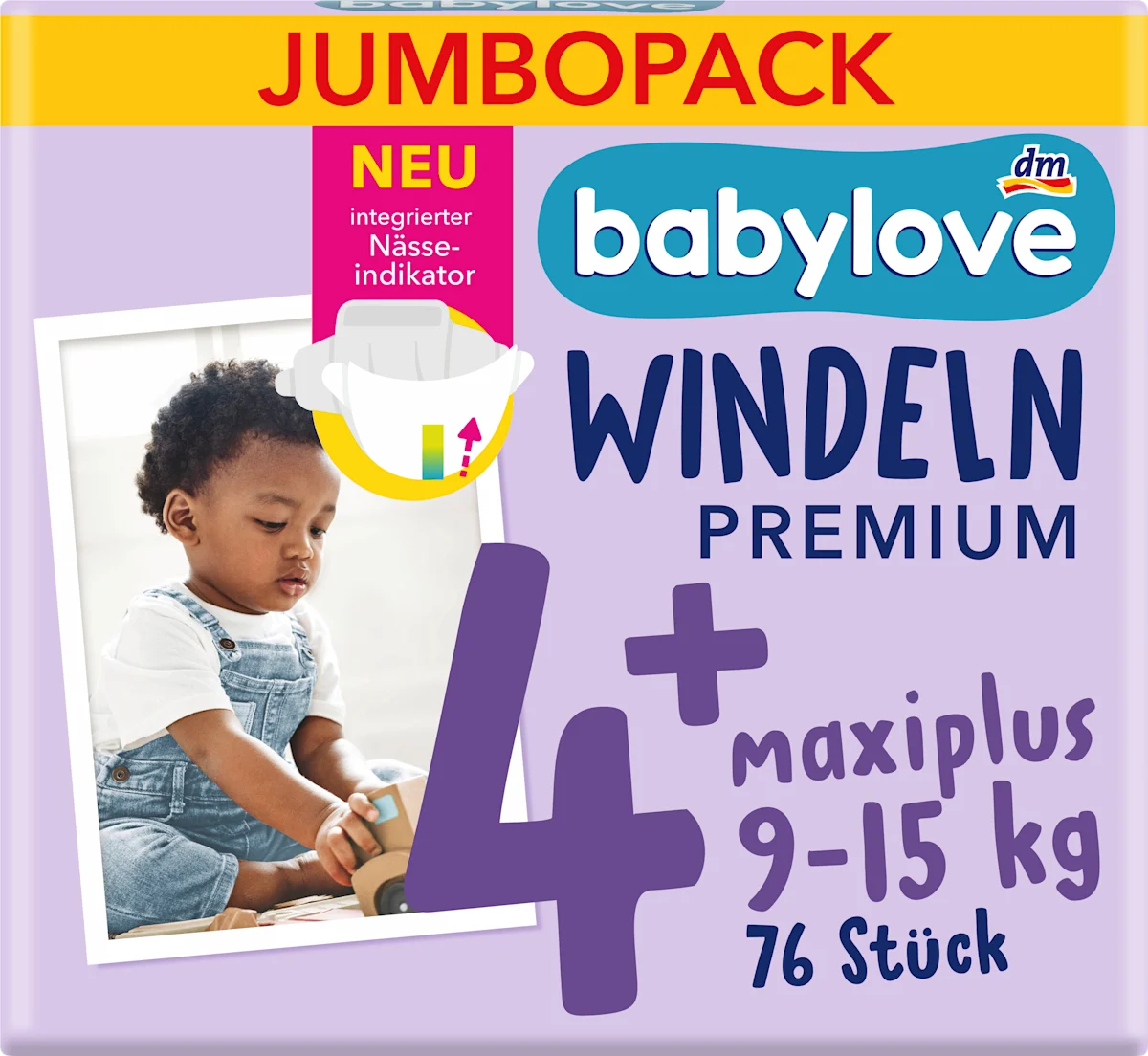 PREMIUM pelene, maxiplus veličina 4+ (9-15 kg) - mesečno pakovanje, 2x38kom, 76 kom