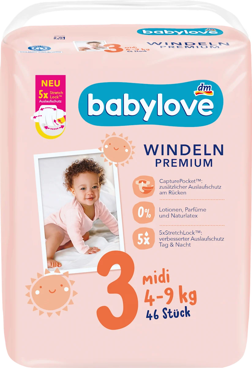 PREMIUM pelene midi, veličina 3 (4-9 kg), 46 kom
