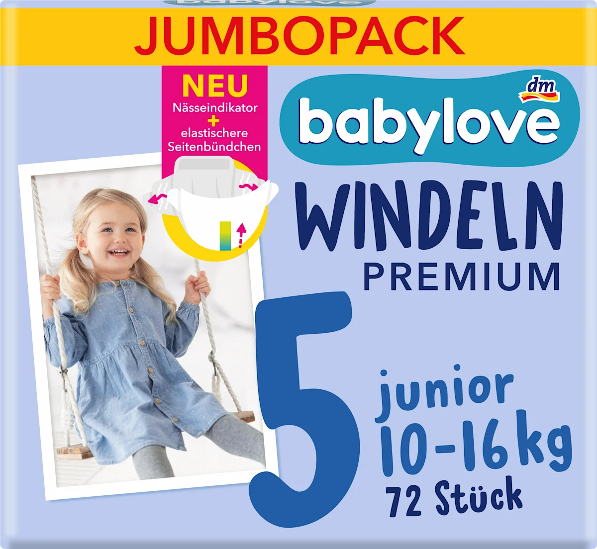 PREMIUM pelene, veličina 5 junior (10-16 kg), 72 kom