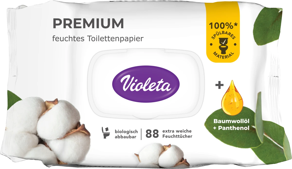 Premium vlažni toalet papir Cotton, 88 kom