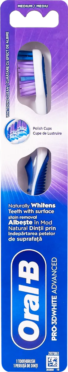 PRO 3D WHITE ADVANCED četkica za zube - medium,..., 1 kom