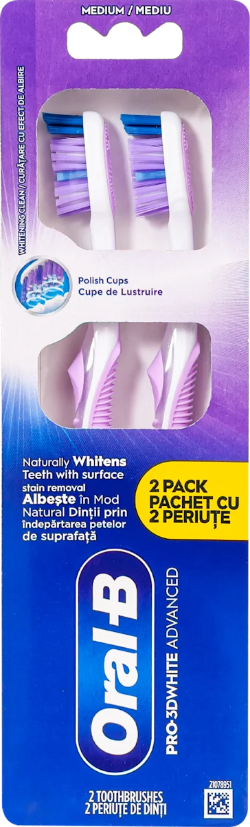 PRO 3DWHITE ADVANCED četkica za zube, 2 kom