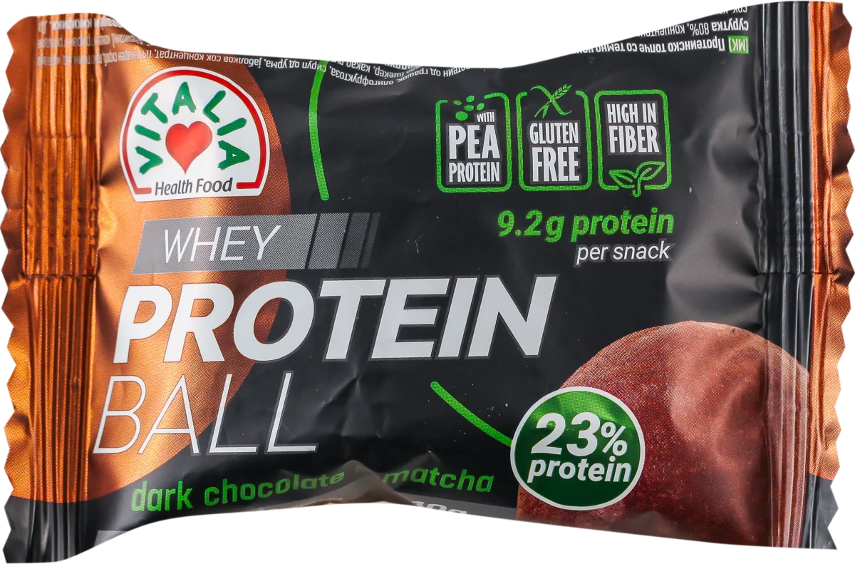 PROTEIN BALL crna čokolada i mača, 40 g