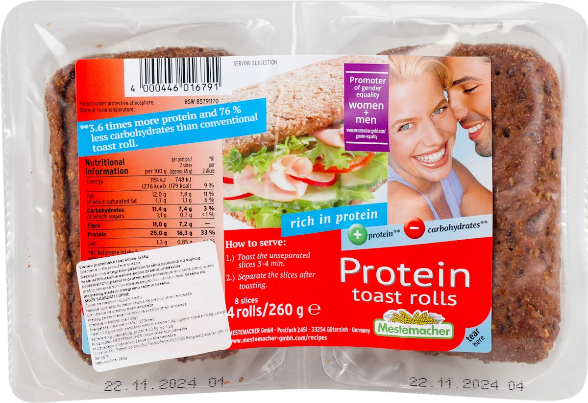 Proteinske tost kiflice, 4x65g, 260 g