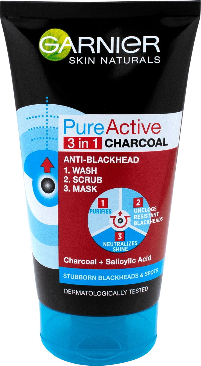 Pure Active 3u1 maska za lice Charcoal, 150 ml