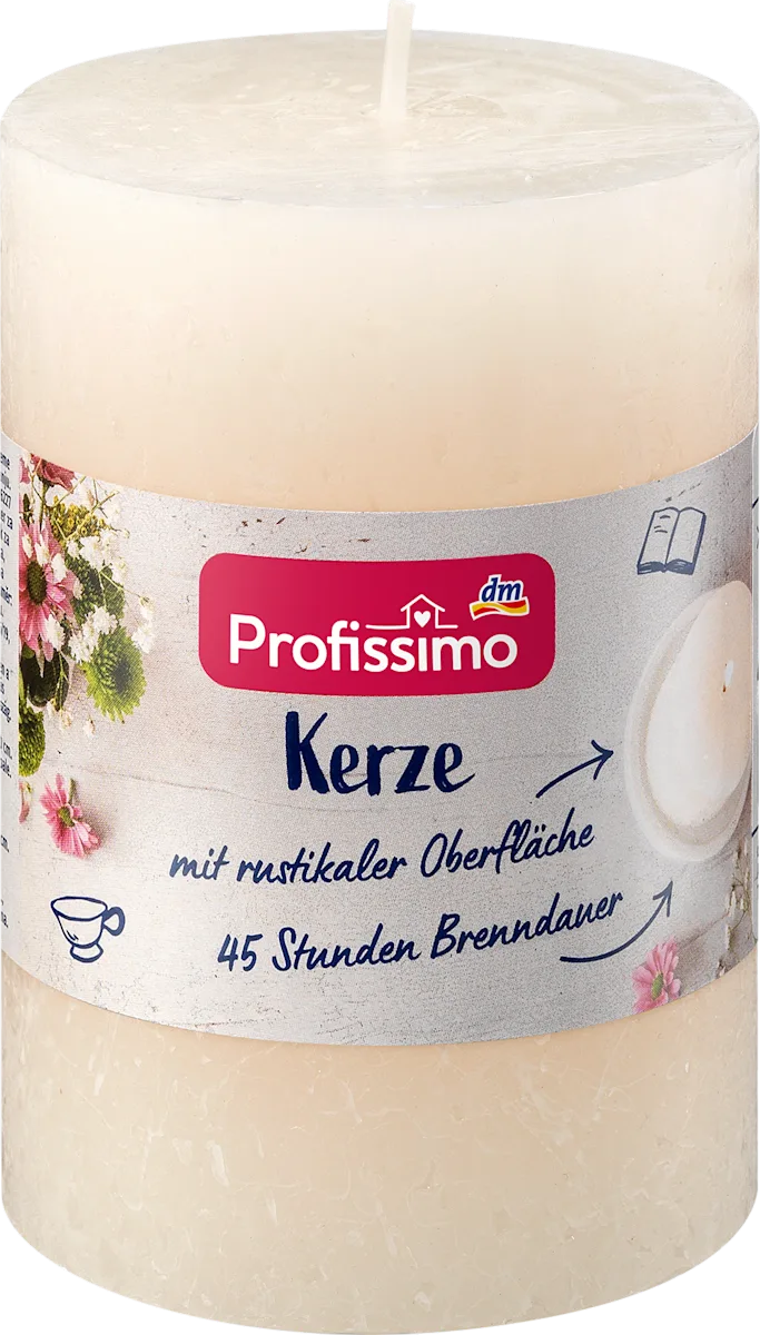 Rustična sveća boje slonovače, 1 kom