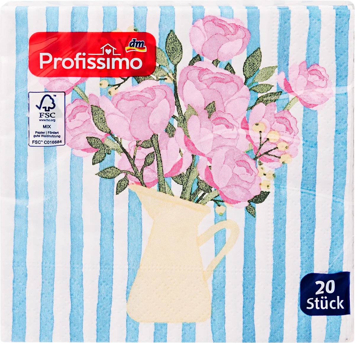 Salvete, 3–slojne motiv cveća, 25 x 25 cm, 20 kom
