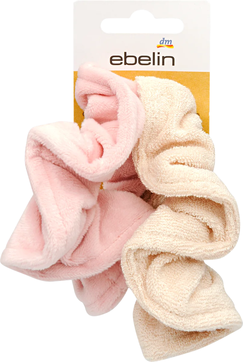 Scrunchy gumice za kosu - roze i bež, 2 kom