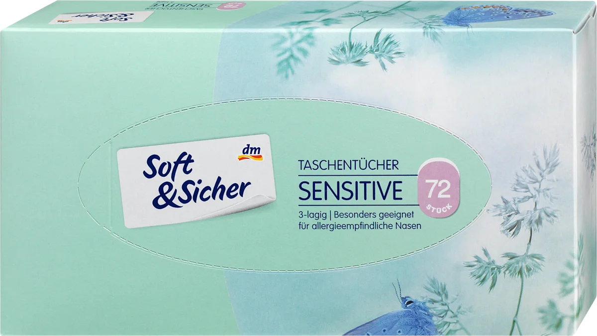 SENSITIVE , papirne maramice u kutiji, 3-slojne, 72 kom