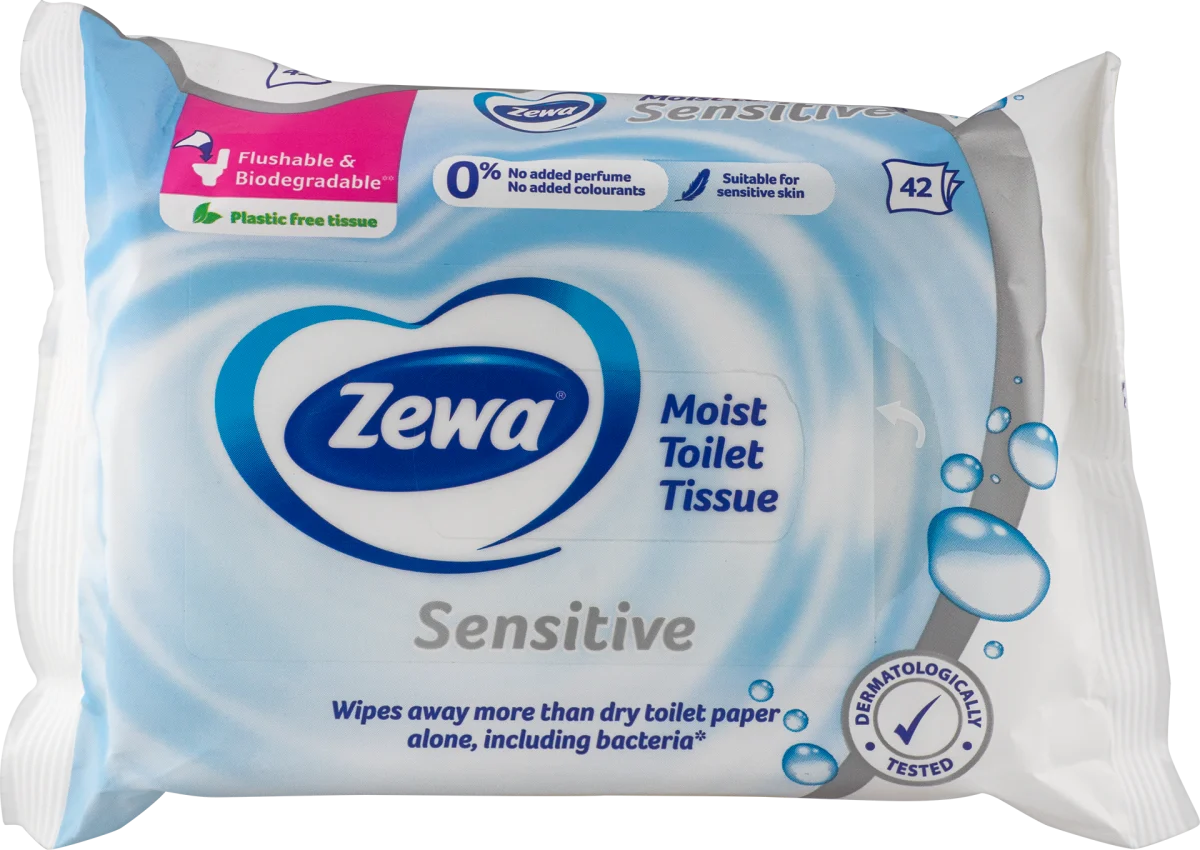 Sensitive - vlažni toaletni papir, 42 lis