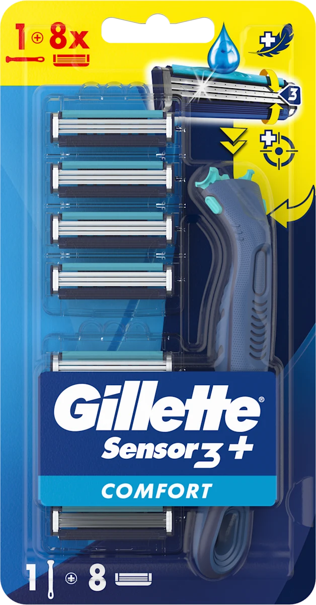 Sensor3+ COMFORT drška brijača + 8 glava za brijač, 1 kom