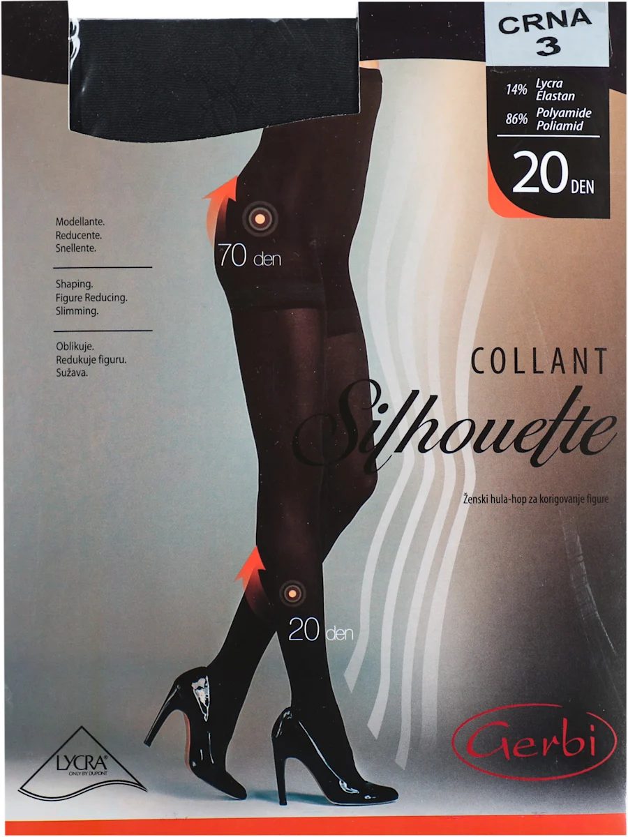 Silhouette hulahopke, 20 DEN, crna, veličina 3, 1 kom