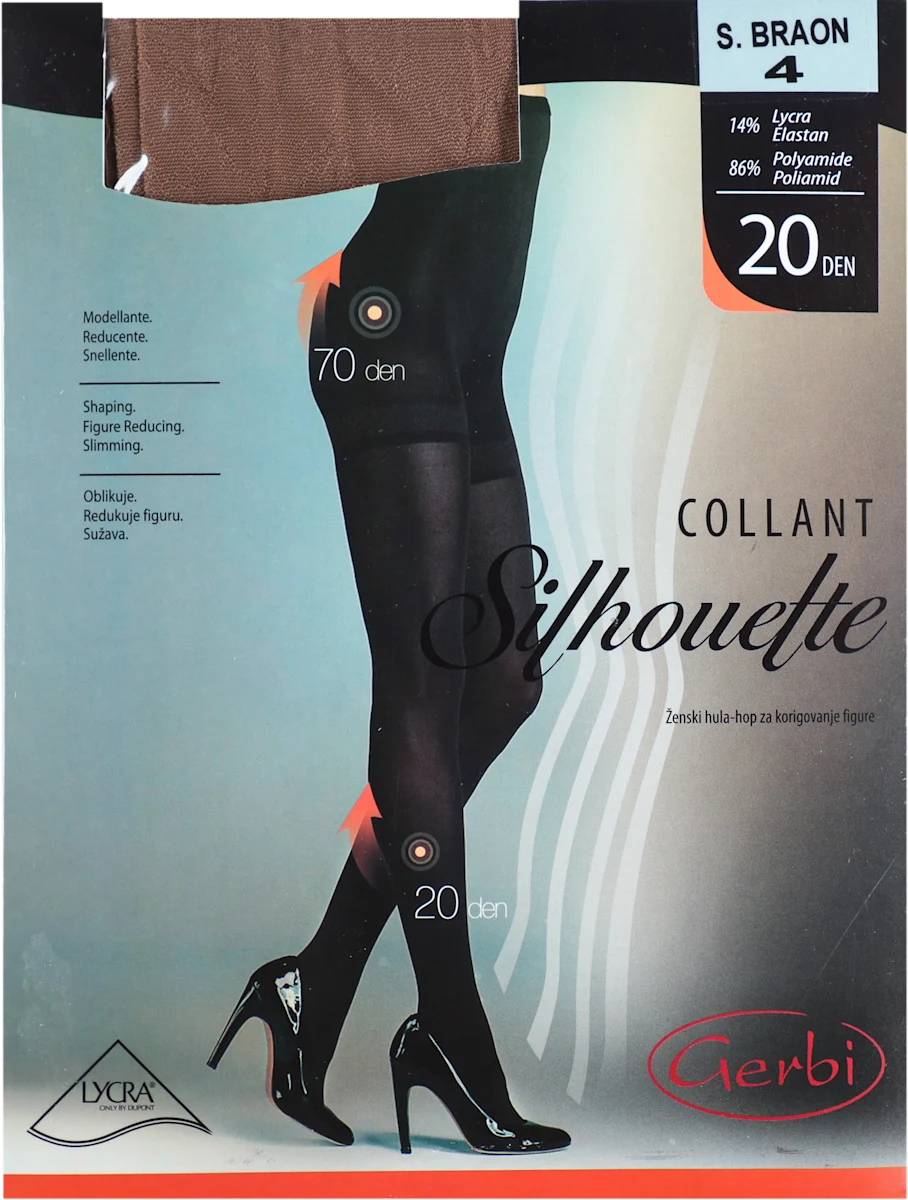 Silhouette hulahopke, 20 DEN, svetlo braon boje, veličina 4, 1 kom