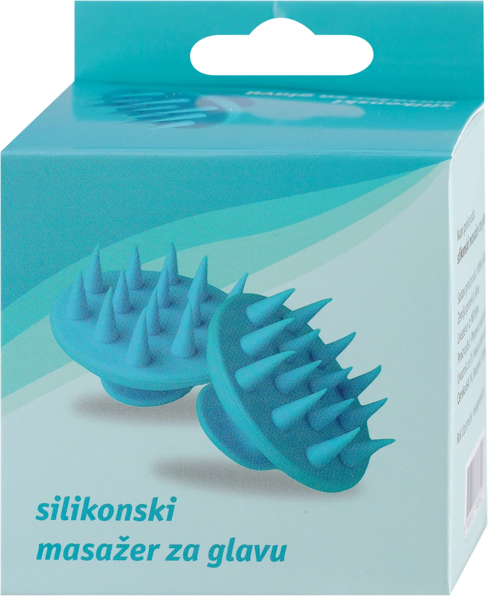 Silikonski masažer za glavu - plavi, 1 kom