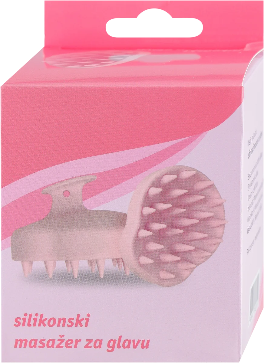 Silikonski masažer za glavu - roze, 1 kom