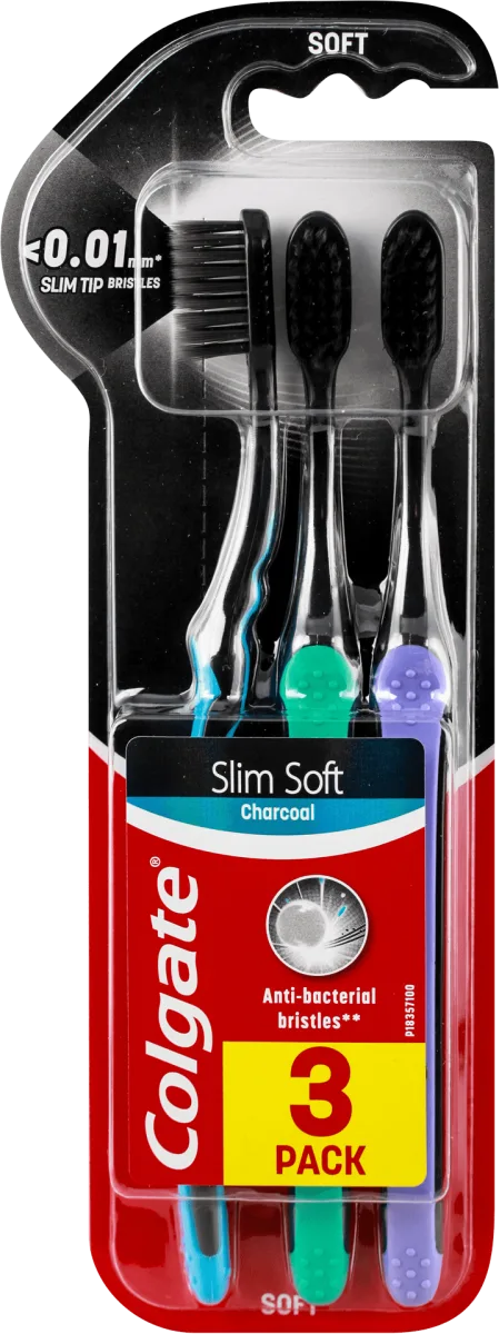 Slim Soft Active četkica za zube sa ugljem, više..., 3 kom