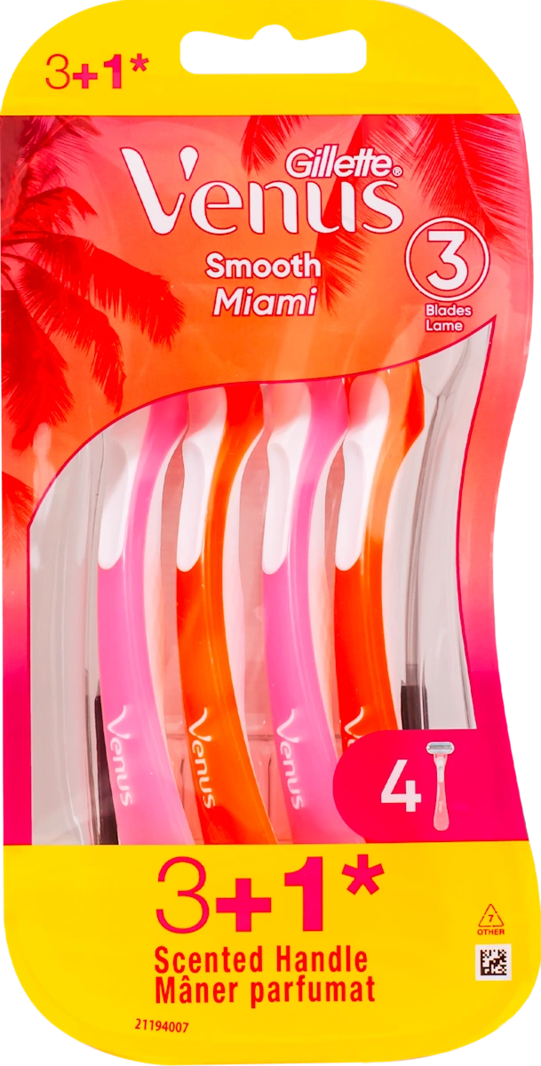 Smooth Miami 3 ženski brijač, 4 kom