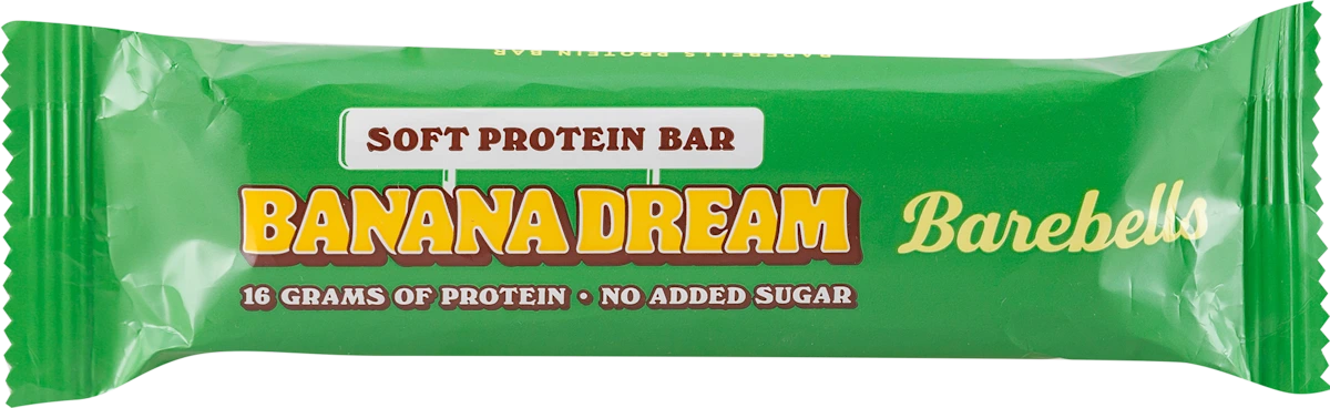 SOFT PROTEIN BAR BANANA DREAM - mekani proteinski bar sa ukusom banane i karamele sa mlečnim čokoladnim prelivom, sa zaslađivačima, 55 g