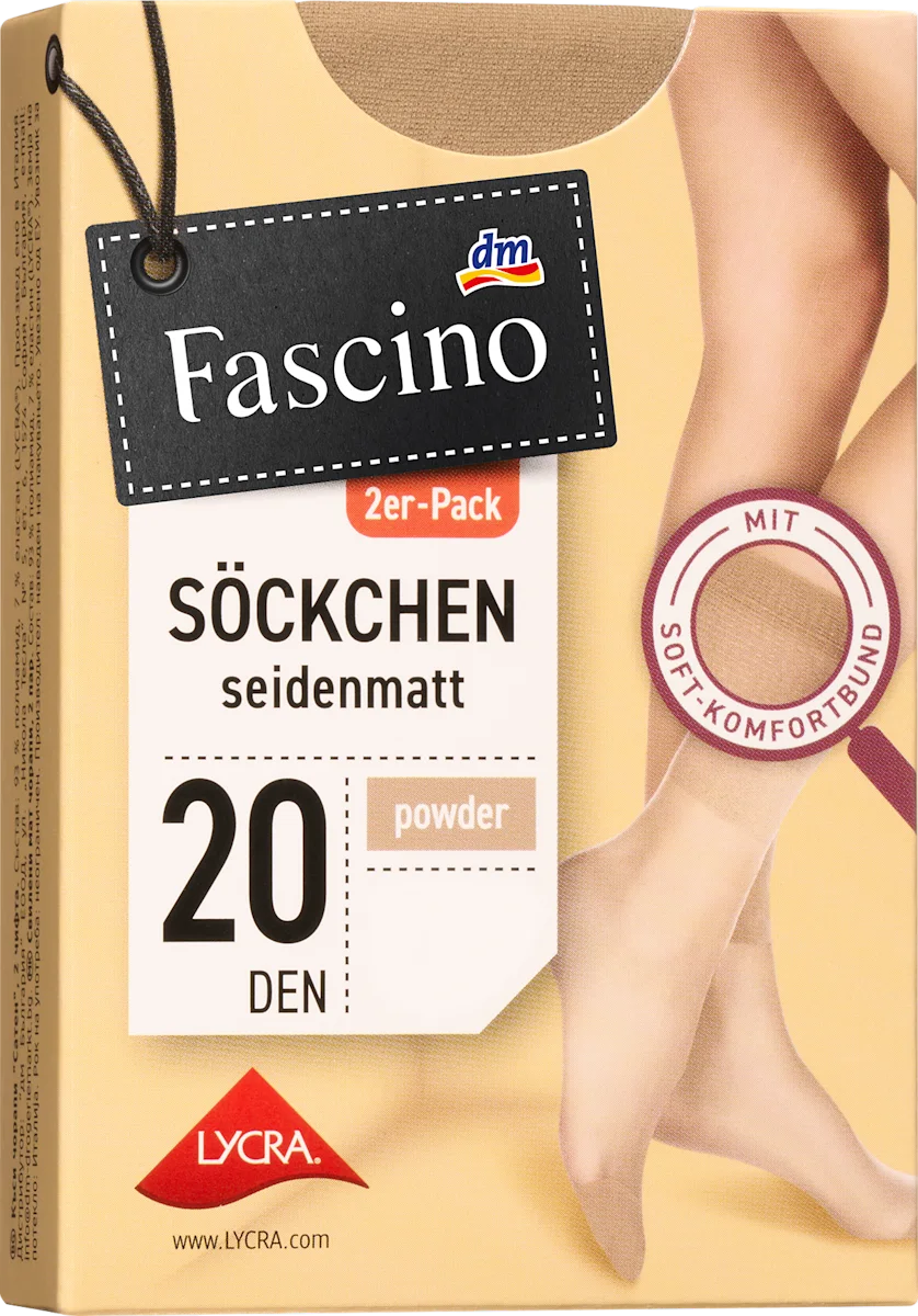 Sokne svilenkasto mat 20 DEN, veličina 35-38, boja pudera, 2 para, 2 kom