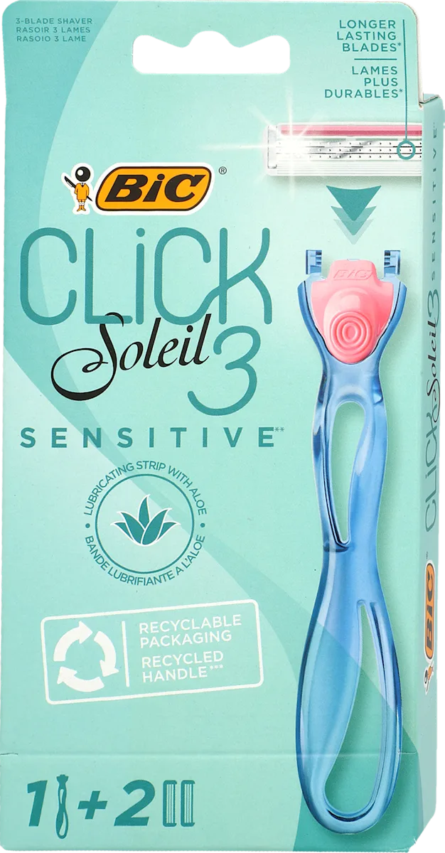 Soleil Click 3 Sensitive 1 brijač + 2 dopune, 1 kom