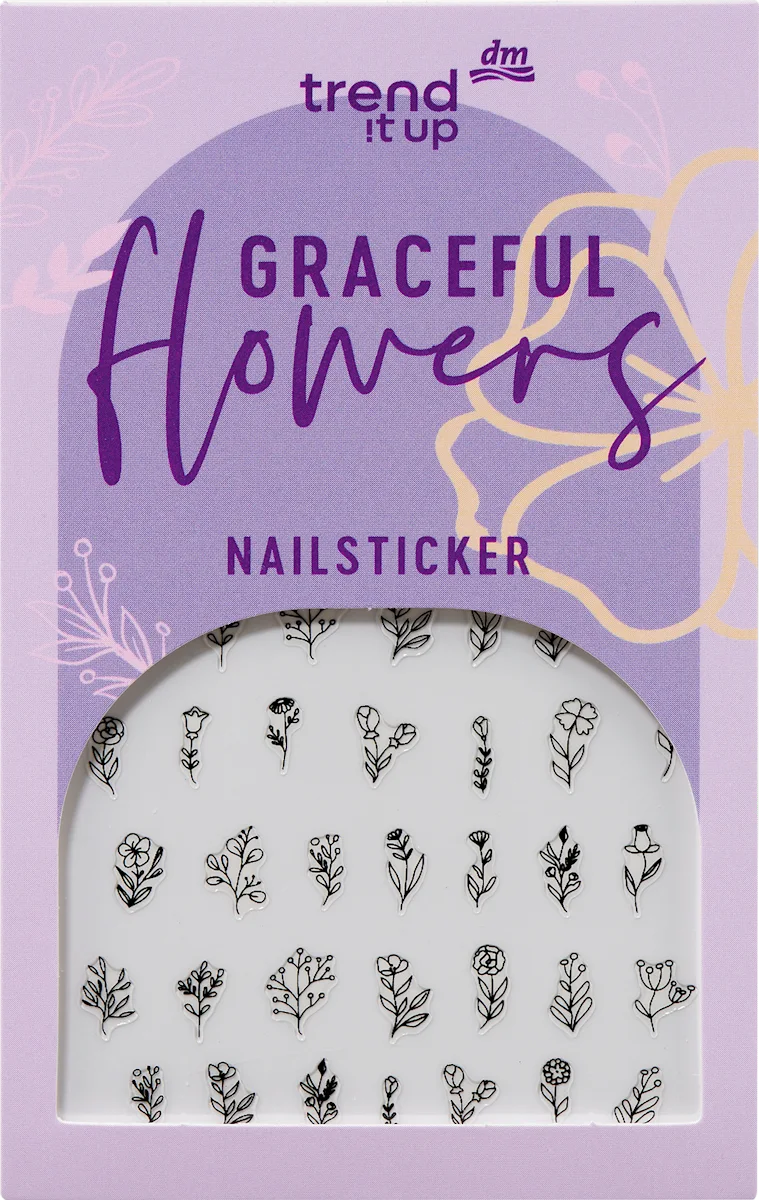 Stikeri za nokte - Graceful flowers, 35 kom