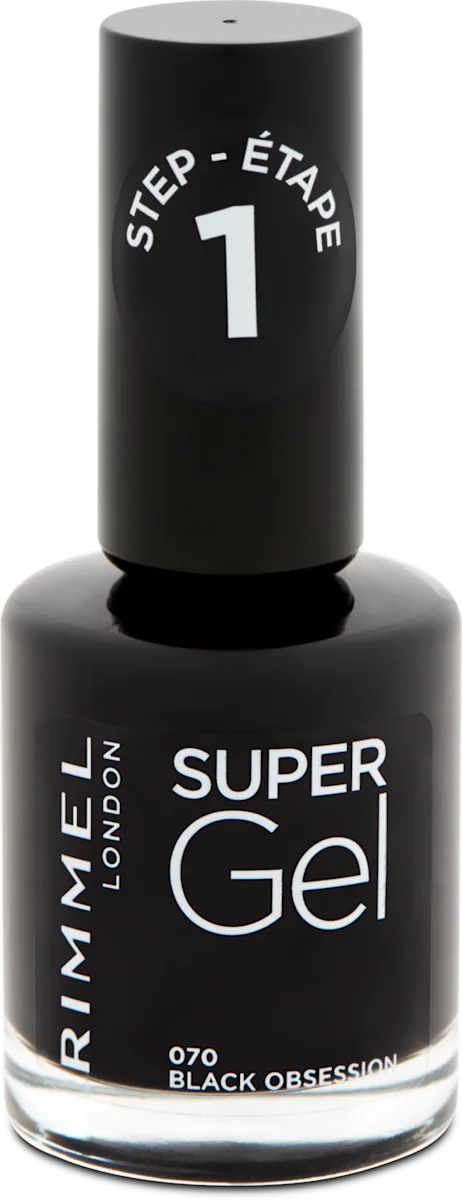 SUPER Gel lak za nokte - 070 BLACK OBSESSION, 12 ml